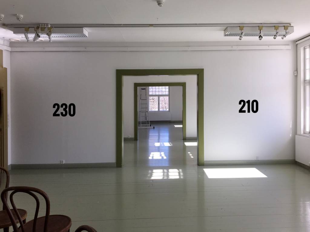 Alakerran huone 37m2 seinät 230/210.